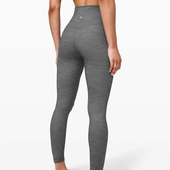 Lululemon Align Pant II 25"Mini Heathered Herringbone Heathered Black White 0 - Picture 1 of 4